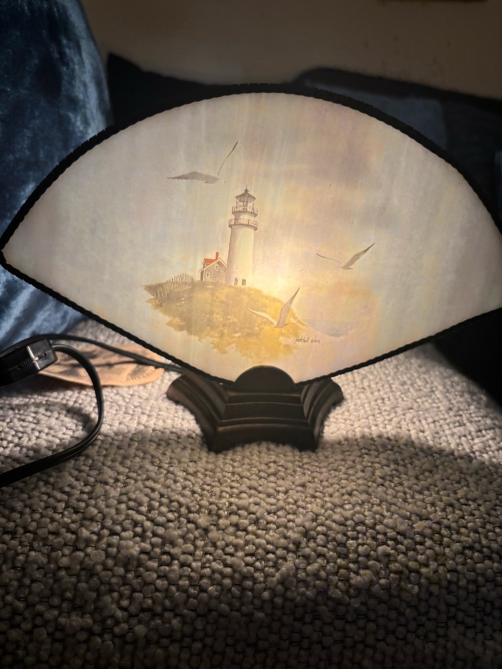 Meyda Tiffany Vintage fan shaped lighthouse accent lamp nwt 10x7